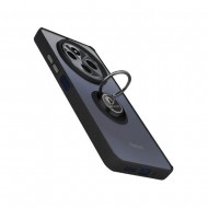 Funda De Silicona TPU Con Anillo De Dedo Magnético Xiaomi Redmi 14C Negro