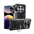 Xiaomi Redmi Note 14 Pro/Redmi Note 14 Pro Plus Black TPU Silicone Case With Finger Ring, Camera Protector And Sliding Window