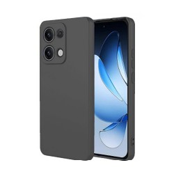 Capa Silicone Oppo Reno13 Preto Com Protetor De Câmera