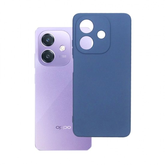 Capa Silicone Oppo A40 Azul Escuro Com Protetor De Câmera