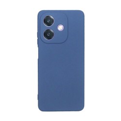 Capa Silicone Oppo A40 Azul Escuro Com Protetor De Câmera