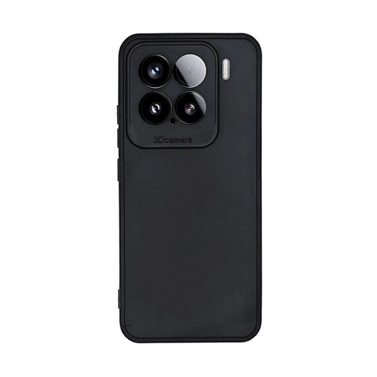 Capa Silicone Gel Xiaomi 15 Preto Com Protetor De Câmera 3d