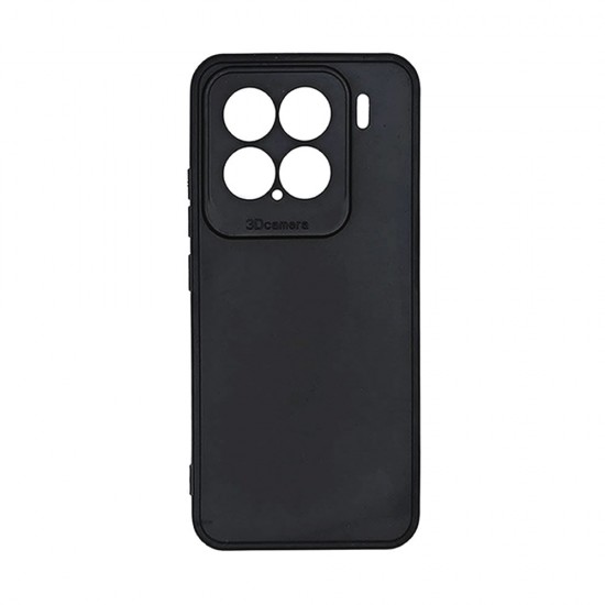 Capa Silicone Gel Xiaomi 15 Preto Com Protetor De Câmera 3d