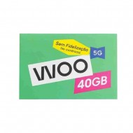 Cartão Sim Woo 40gb 500min/Sms 1 Mes