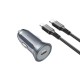 Borofone BZ26 Grey Car Charger 30W 3.0A With Type-C To Lightning Cable