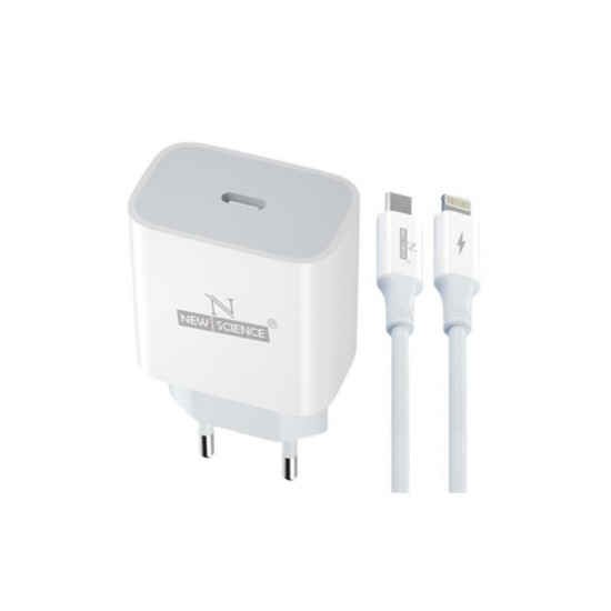 Cargador New Science SLD-T11 Blanco 20W-25W 5.0A Tipo C Para Iphone Cargador New Science SLD-T11 Blanco 20W-25W 5.0A Tipo C Para Iphone