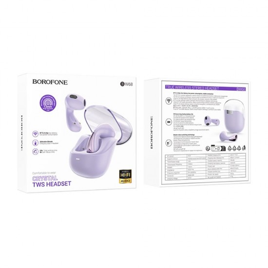 Earbuds Borofone BW68 Violeta Crystal