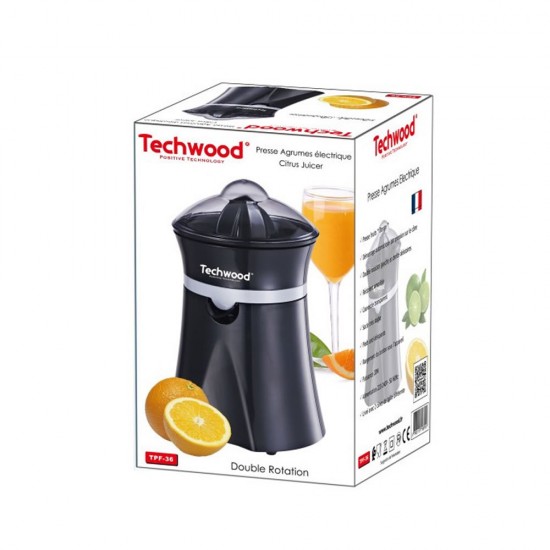 Espremedor Elétrico Techwood Tpf-36 Preto 20w Dupla Rotação Espremedor Elétrico Techwood Tpf-36 Preto 20w Dupla Rotação