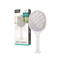 Raquete Mata Moscas Elétrica Teesa Tsa0212 Branco Recarregável