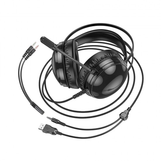 Auscultador Gaming Borofone Bo108 Preto 3.5mm 2m Com Microfone Auscultador Gaming Borofone Bo108 Preto 3.5mm 2m Com Microfone