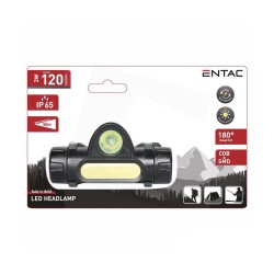 Lanterna De Cabeça Entac Ehl-3w-180r Preto 3w 120lm Cob+Smd