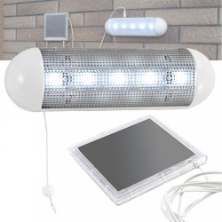 Luz De Led 5 Leds Com Painel Solar E Bateria