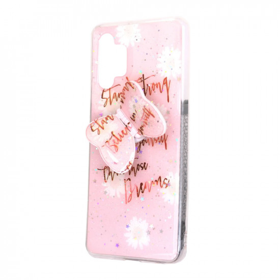 Capa Silicone Com Desenho Bling Glitter Samsung Galaxy A32 4g Rosa Borboleta