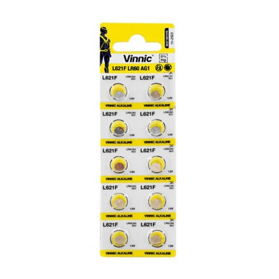 Vinnic L621F LR60 AG1 1.5V Batteries (1un)