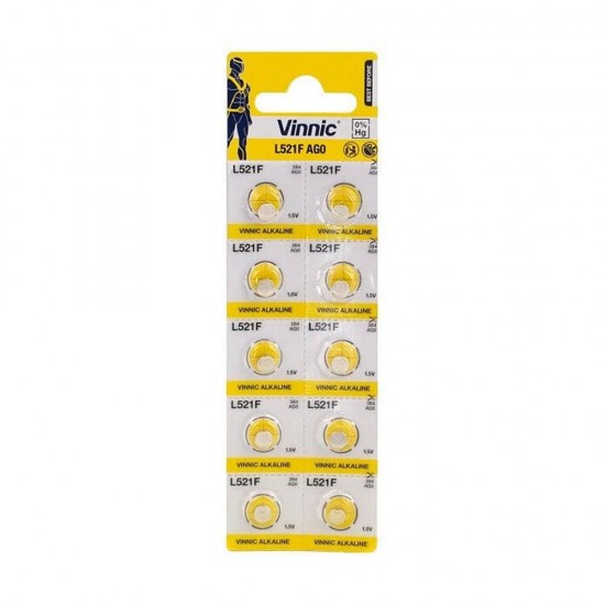 Pilhas Vinnic L521f Ag0 1.5v (1un)