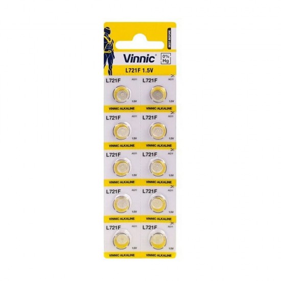 Pila Vinnic L721F AG11 1.5V (1un) Pila Vinnic L721F AG11 1.5V (1un)