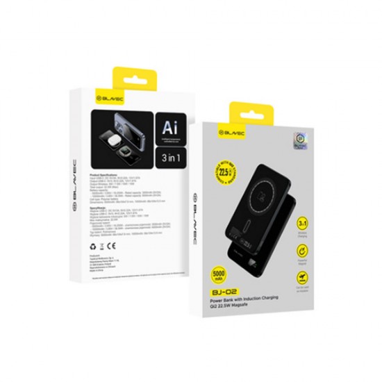 Power Bank Blavec Bj02 Preto 5000mah 22.5w Wireless Magnético Power Bank Blavec Bj02 Preto 5000mah 22.5w Wireless Magnético