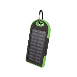 Power Bank Setty 2062 Verde 5000mah Com Painel Solar E 2 Usb