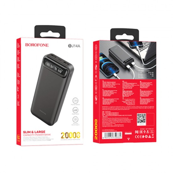 Power Bank Borofone Bj14a Preto 20000mah 2 Usb Power Bank Borofone Bj14a Preto 20000mah 2 Usb