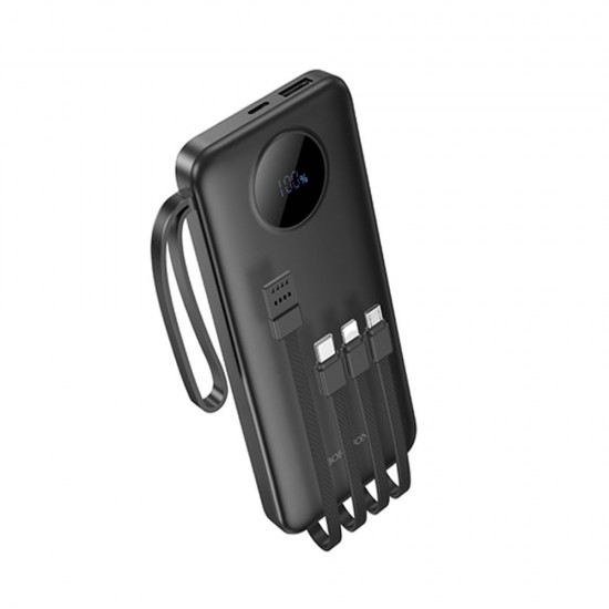 Power Bank Borofone Bj53 Preto 10000mah 2 Input E Cabos Usb/Usb-C/Lightning/Micro Power Bank Borofone Bj53 Preto 10000mah 2 Input E Cabos Usb/Usb-C/Lightning/Micro