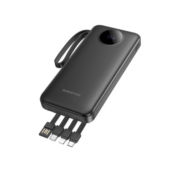 Power Bank Borofone Bj53 Preto 10000mah 2 Input E Cabos Usb/Usb-C/Lightning/Micro Power Bank Borofone Bj53 Preto 10000mah 2 Input E Cabos Usb/Usb-C/Lightning/Micro