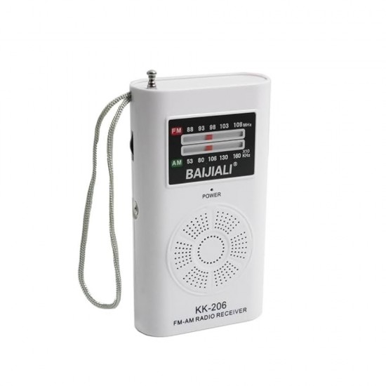 Rádio Fm/Am Baijiali Kk206 Branco Rádio Fm/Am Baijiali Kk206 Branco