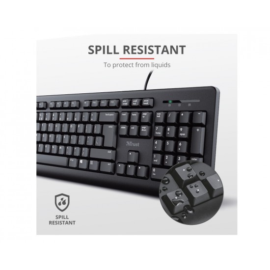 trust spill resistant keyboard