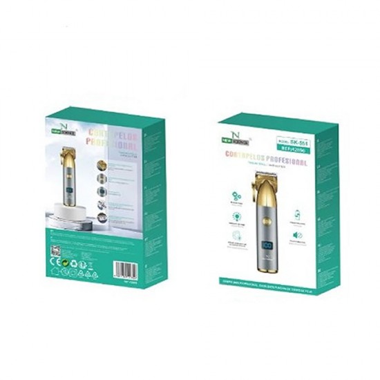 Máquina De Cabelo New Science Sk-551 Cinza Profissional Recarregável Máquina De Cabelo New Science Sk-551 Cinza Profissional Recarregável