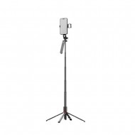 Blavec Aluminium Fusion P08 Black Tripod Selfie Stick With Remote Control and Lamp 2,2m