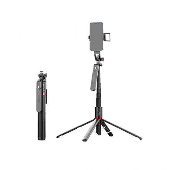 Selfie Stick Blavec Aluminium Fusion P08 Preto 2.2m Com Tripé, Comando Remoto E Luz