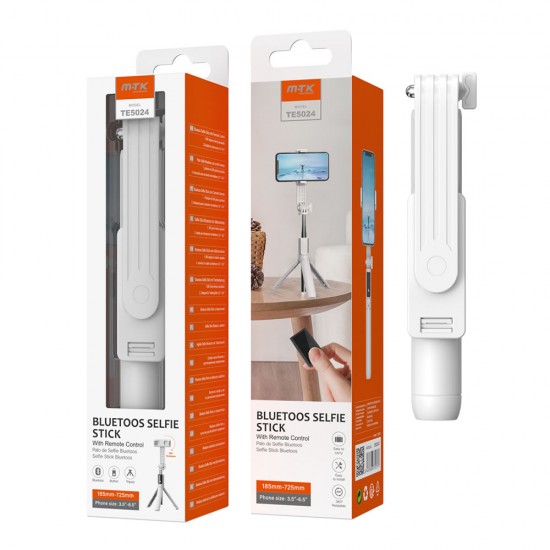 Selfie Stick Mtk Te5024 Blanco Bluetooz Con Callos Selfie Stick Mtk Te5024 Blanco Bluetooz Con Callos