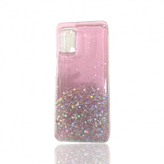 Huawei Capa Silicone Com Desenho Bling Glitter Samsung Galaxy A03s Rosado