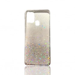 Capa Silicone Com Desenho Bling Glitter Samsung Galaxy A21s / A217 Transparente