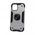 Capa Silicone Dura E Metal Kickstand Apple Iphone 12 / 12 Pro Cinza Anel De Dedo