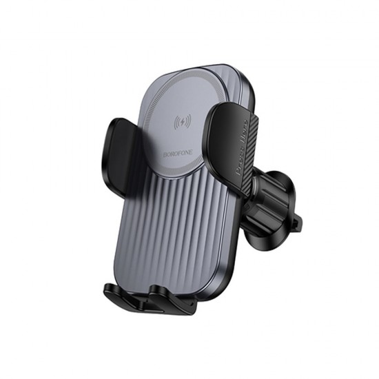 Suporte Com Carregador Borofone Bh221 Preto 15w Wireless Para Ventilação Suporte Com Carregador Borofone Bh221 Preto 15w Wireless Para Ventilação