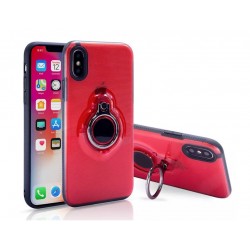 Cover Magnetic Kickstand With Ring Holder 360 Degree Protection For Iphone Xs Max Red